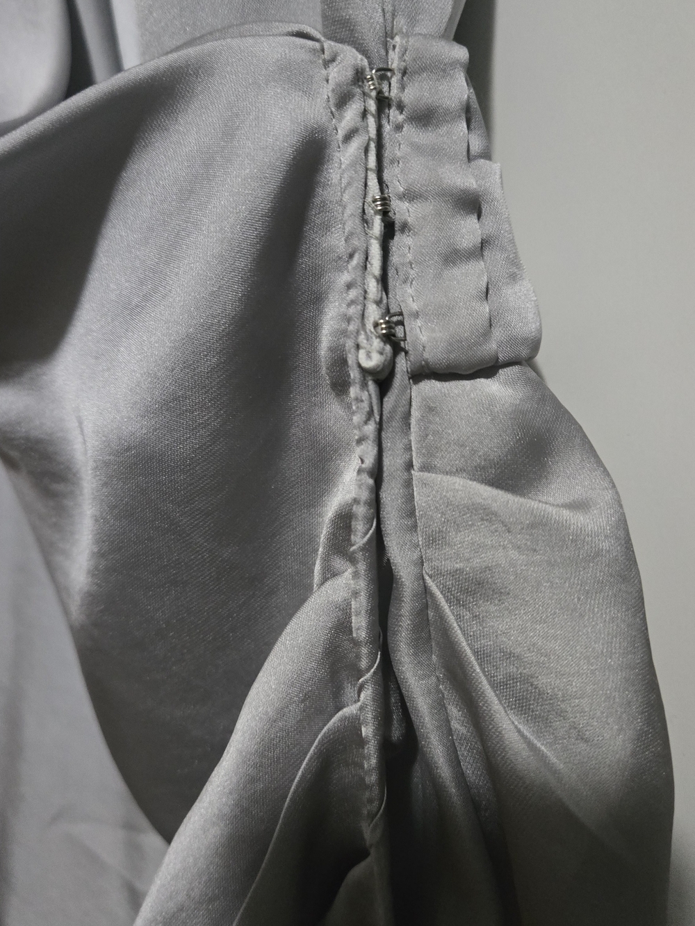 Vintage Lemieux Silver Draped Wrap Dress - Picture 4 of 6